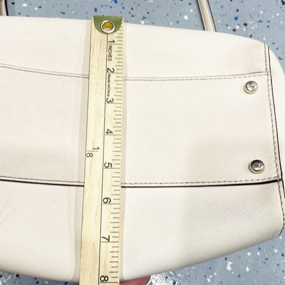 Kate Spade Handbag Laurel‎ Way Lanae Genuine Leather Light Beige Satchel Top Zip - Picture 11 of 11